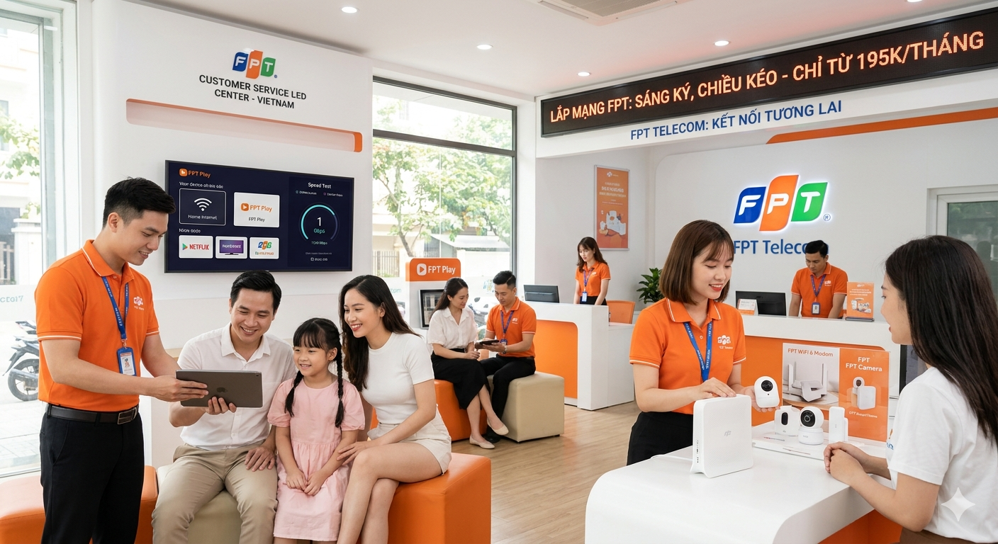 Đội ngũ hỗ trợ chuyên nghiệp tại trung tâm chăm sóc khách hàng FPT Telecom